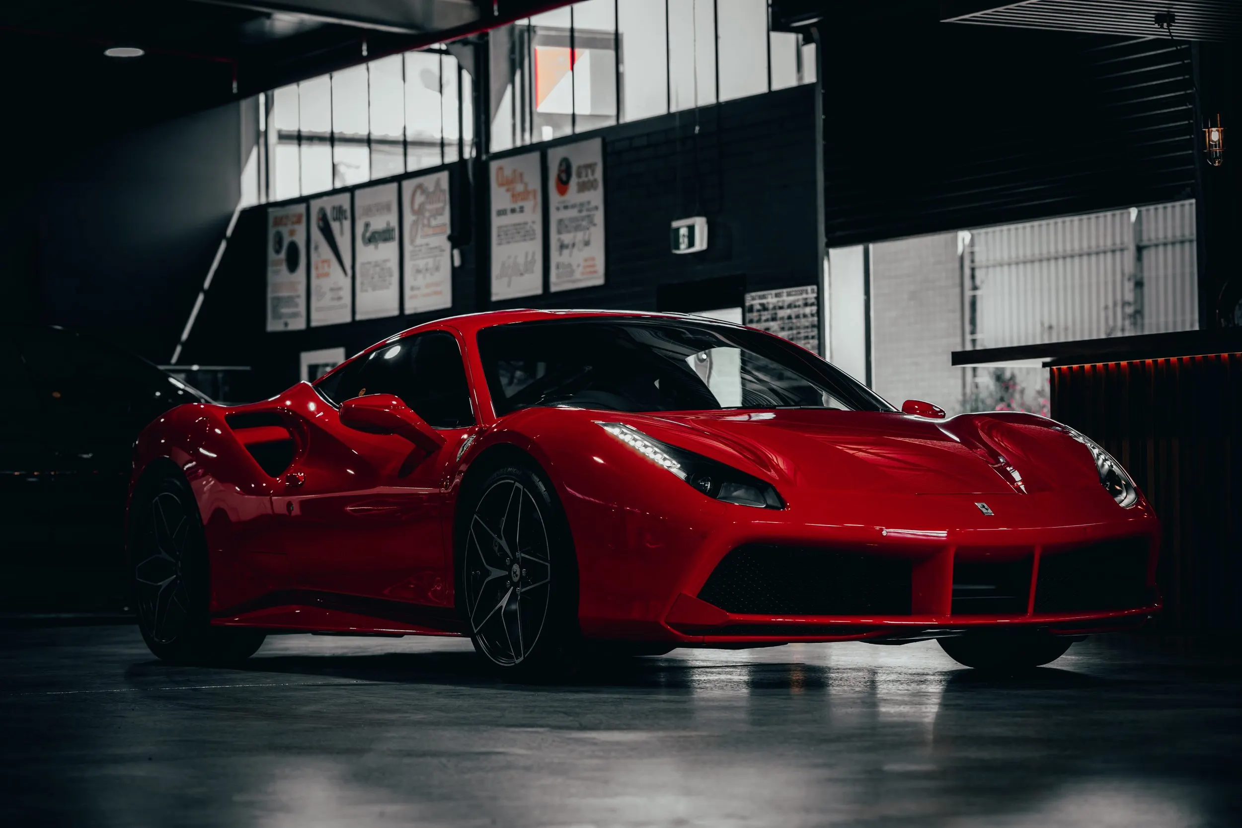 picture of a red ferrari
